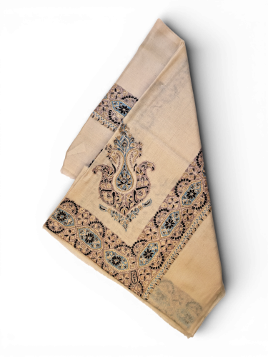 شال صوف كشميري باشمينا VIP ارضية بلون بيج فاتح مطر...