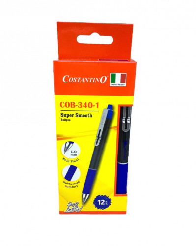 علبة أقلام جافة , لون ازرق غامق 1.0mm