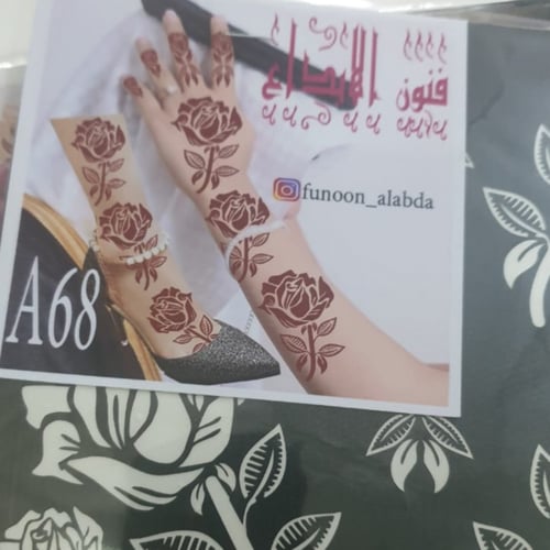 استيكر حناء لليدين او الرجلين ورد جوري موديلA68