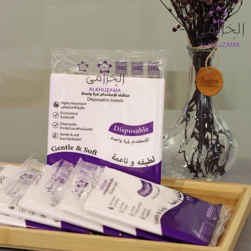 مناشف الخزامى مقاس 30×60 شدة 50 قطعة للاستخدام مرة...