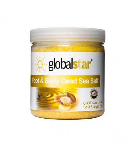 املاح البحر الميت للجسم والقدمين بالذهب وزيت الارغ...