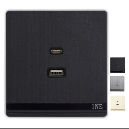 فيش 1NE منفذ شاحن جوال USB و Type C.