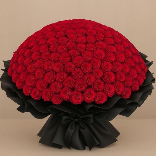 باقه ورد احمر جوري عدد 200 ورده