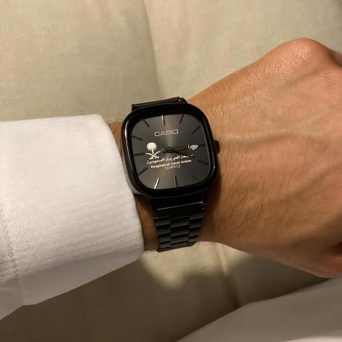 كاسيو السعودية اسود مينا تيتانيوم