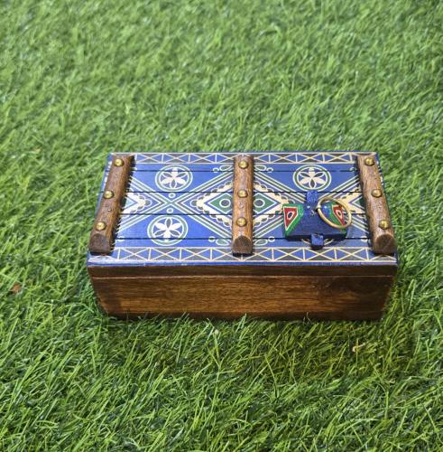 صندوق خشب ديكور تصميم نجدي ، كحلي