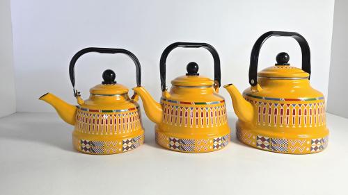 ابريق شاي عسيري - طقم من 3 قطع