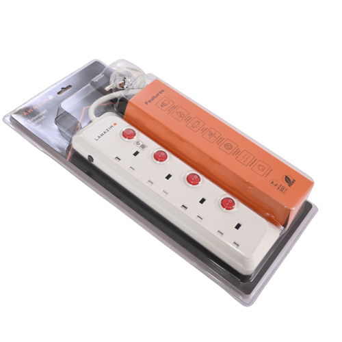 توصيلة كهرباء 220V زر ايقاف منفرد 5 متر 4 مخرج K10...