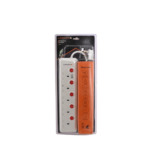 توصيلة كهرباء 220V زر ايقاف منفرد 5 متر 5 مخرج K10...