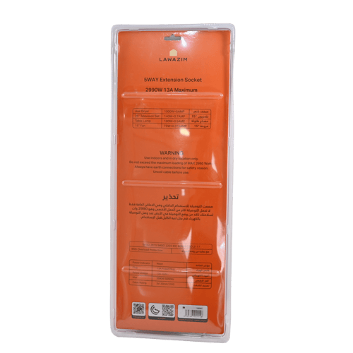 توصيلة كهرباء 220V زر ايقاف 3 متر 5 مخرج K10051 لو...