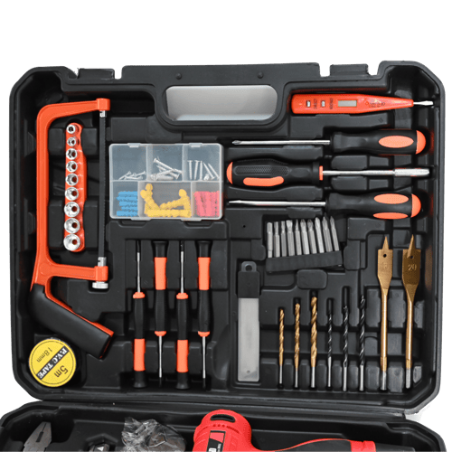 دريل شحن رجاج مع عدة 2 بطارية ليثيوم Skiled 12V