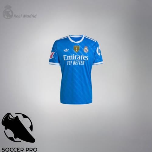 تيشيرت ريال مدريد الازرق فئة لاعبين 25/26