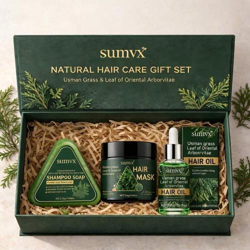 SUMVX مجموعة العناية بالشعر بعطر السرو من عثمان هيربال، تشمل شامبو وصابون وزيت شعر وقناع شعر، مستخلص نباتي طبيعي، تنظيف عميق، رغوة...