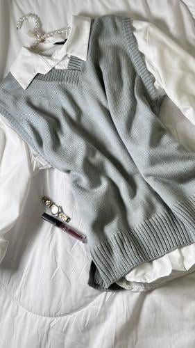 سترة رمادية صوفية