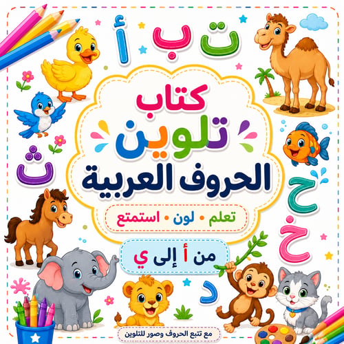 كتاب تلوين الحروف العربية من أ إلى ي