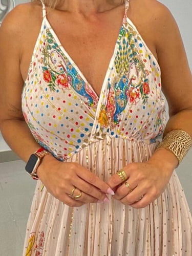 فستان بوهو شاطيء مشجر