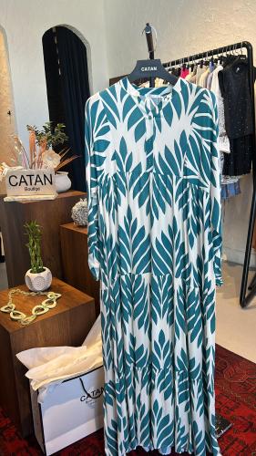 جلابيه صباحية اخضر بابيض