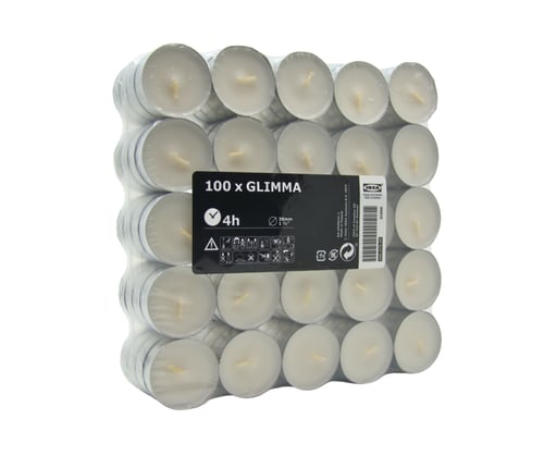 شمع صغير GLIMMA – عبوة 100 قطعة – مدة احتراق 4 ساع...