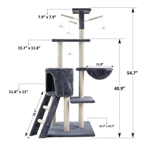 خداشة وسرير القطط متعدد المستويات مع ألعاب – ارتفا...