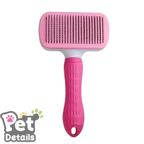 مشط إزالة الشعر للقطط والكلاب بتنظيف ذاتي - ألوان...