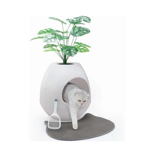 ليتر بوكس صندوق فضلات للقطط مخفي على شكل مزهرية مع...