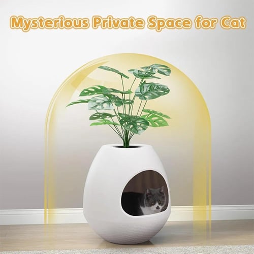 ليتر بوكس صندوق فضلات للقطط مخفي على شكل مزهرية مع...