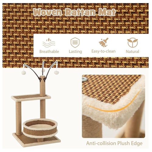 خداشة وسرير للقطط مع كرة لعب – حجم صغير