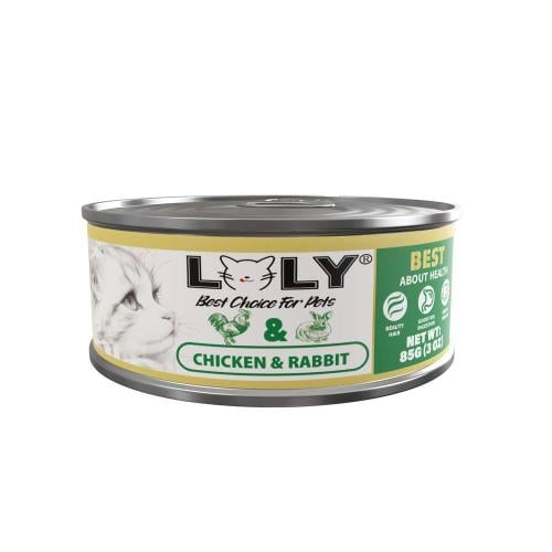لولي كات طعام رطب معلبات بالدجاج والارانب للقطط 85...