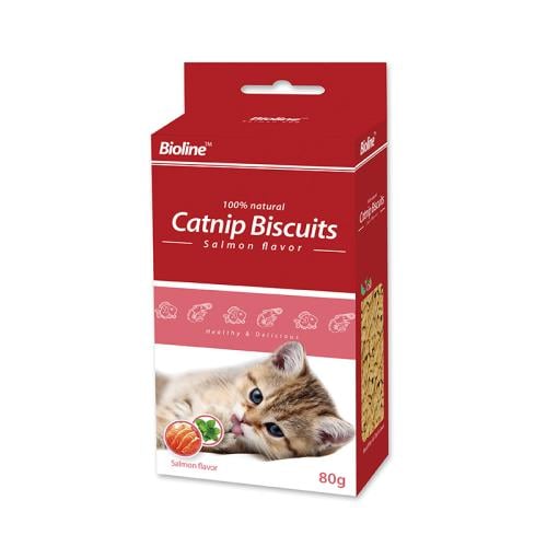 بسكويت بيولاين كاتنيب للقطط بنكهة السالمون 80غ – م...