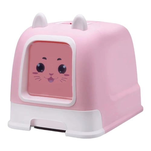 ليتر بوكس صندوق فضلات القطط مغلق مع مجرفة مصمم لتو...