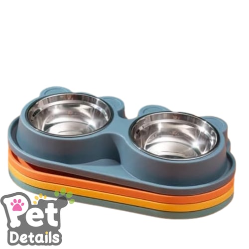 وعاء طعام 2 في 1 من البلاستيك ودبل استانلس من الفو...