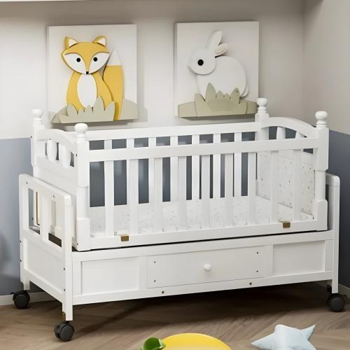 Children's wooden bed with wardrobe and wheels for...