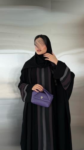 عباية D50141- عباية بقماش كريب كوبرا قصة نص بشت مع...