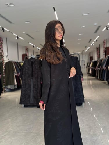 عباية D534 - طبعات رصاصي مطفي