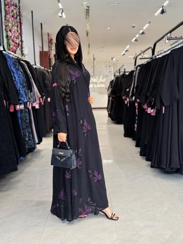 عباية D927 - قماش شيفون مبطن بشك كامل | الغسيل جاف...