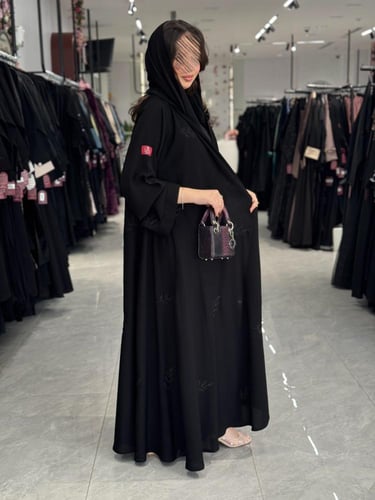 عباية D551 - تطريز اسود