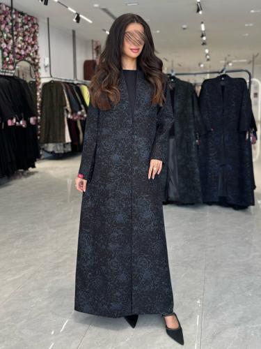 عباية D534 - طبعات كحلي فاتح