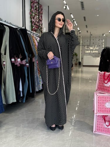 عباية D489 -اسود منقط