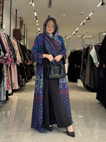 عباية D506- كحلي مورد بموف