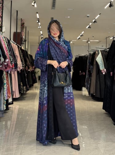 عباية D506- كحلي مورد بموف