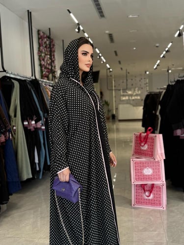 عباية D489 -اسود منقط