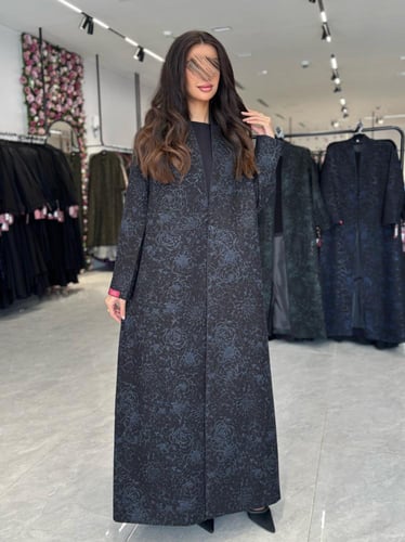 عباية D534 - طبعات كحلي فاتح