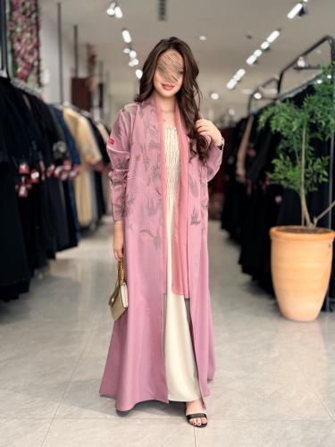 D5049 - بقماش حرير مغسول نص كلوش - زهري