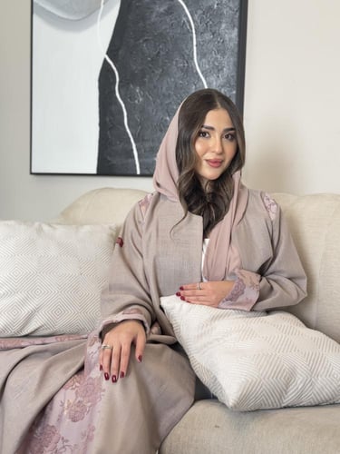 عباية D0103--وردي