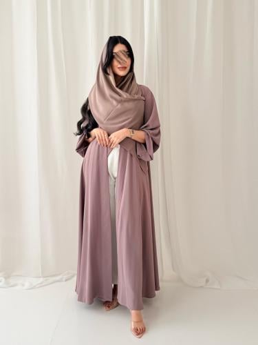 عباية D5058 - قماش بلاك بيري دبل كلوش ارجواني