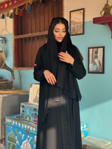 عباية هدباء D219- اسود