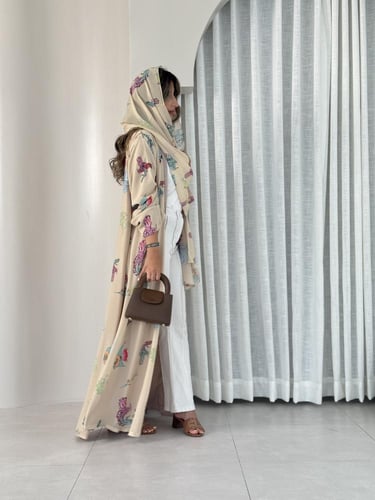 عباية D447 الهبة -بيج