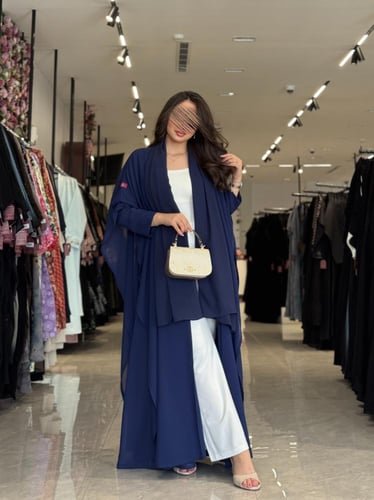 عباية D446 - شيفون كحلي