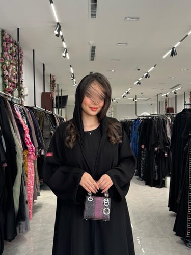 عباية D531-تحديد اسود