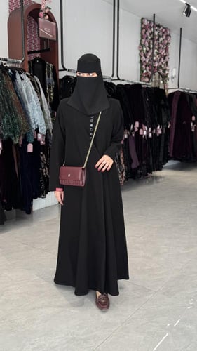 عباية D596 - قماش شاكيرا كامل بازره زينة