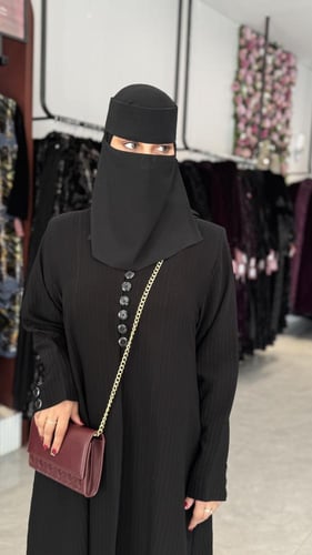 عباية D596 - قماش شاكيرا كامل بازره زينة